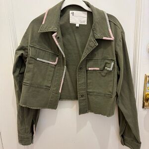 Anthropologie Pilcro Embroidered Cropped Jacket